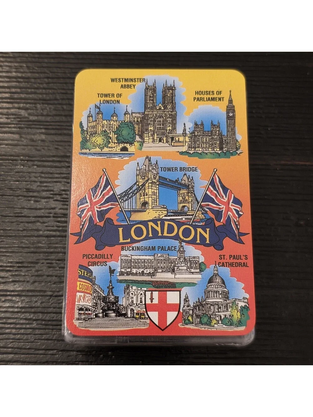London Souvenir Playing Cards Complete Deck With Jokers Plastic Case England EUC